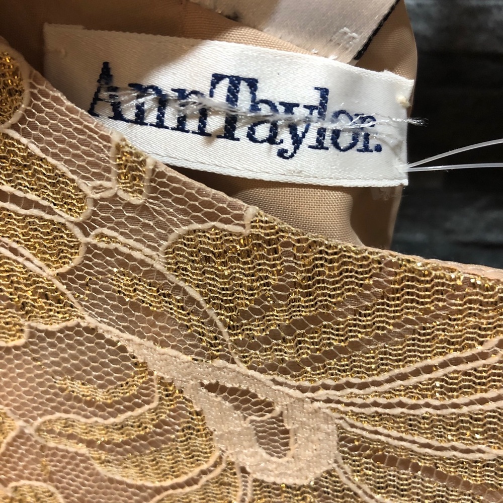 Ann Taylor Gold Lace Dress - Picture 3 of 8